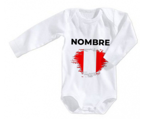 Bodies efecto cepillo de bandera bebé Perú con nombre