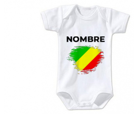 Bodies efecto cepillo de bandera de bebé República del Congo con nombre