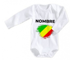 Bodies efecto cepillo de bandera de bebé República del Congo con nombre