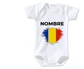 Bodies efecto cepillo de bandera bebé Rumania con nombre