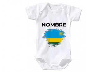 Bodies efecto bandera bebé cepilla Ruanda con nombre