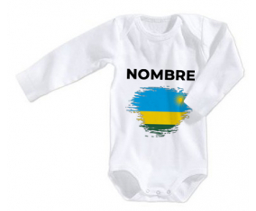 Bodies efecto bandera bebé cepilla Ruanda con nombre