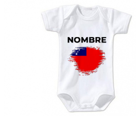 Bodies efecto cepillo de bandera de bebé Samoa con nombre