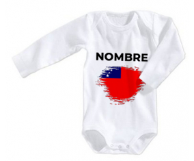 Bodies efecto cepillo de bandera de bebé Samoa con nombre
