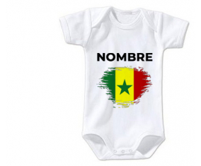 Bodies efecto bandera bebé cepilla Senegal con nombre