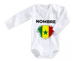 Bodies efecto bandera bebé cepilla Senegal con nombre