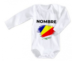 Bodies efecto cepillo bandera bebé Seychelles con nombre