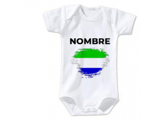 Bodies efecto cepillo de bandera de bebé Sierra Leona con nombre