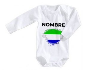 Bodies efecto cepillo de bandera de bebé Sierra Leona con nombre