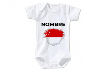 Bodies baby flag Singapur efecto cepillo con nombre