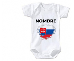 Bodies efecto cepillo de bandera de bebé Eslovaquia con nombre