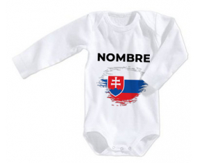 Bodies efecto cepillo de bandera de bebé Eslovaquia con nombre