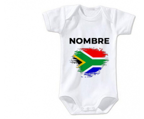 Bodies efecto cepillo de bandera de bebé Sudáfrica con nombre