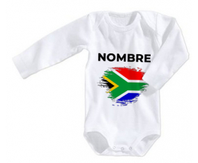 Bodies efecto cepillo de bandera de bebé Sudáfrica con nombre