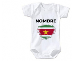Bodies efecto cepillo de surinam de bandera de bebé con nombre
