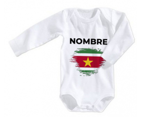 Bodies efecto cepillo de surinam de bandera de bebé con nombre