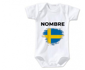 Bodies baby flag Suecia efecto cepillo con nombre