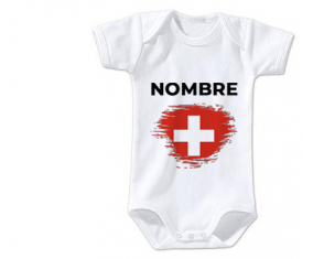 Bodies bebé swiss brush effect flag con nombre