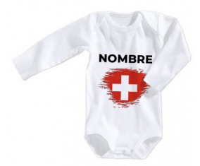 Bodies bebé swiss brush effect flag con nombre