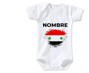 Bodies cepillo de bandera de bebé efecto república árabe siria con nombre