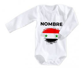 Bodies cepillo de bandera de bebé efecto república árabe siria con nombre