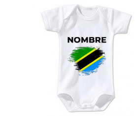 Bodies efecto cepillo de bandera de bebé Tanzania con nombre
