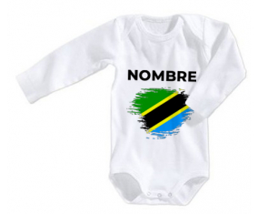 Bodies efecto cepillo de bandera de bebé Tanzania con nombre