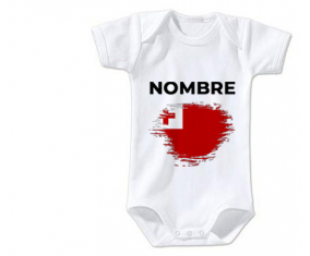 Bodies efecto de pincel Tonga de bandera de bebé con nombre