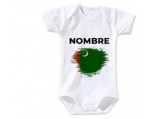 Bodies efecto cepillo de la bandera del bebé Turkmenistán con nombre
