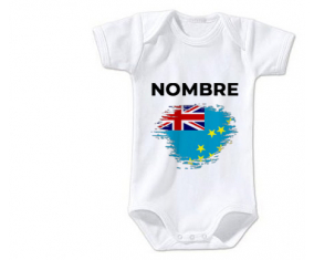 Bodies efecto cepillo de bandera de bebé Tuvalu con nombre