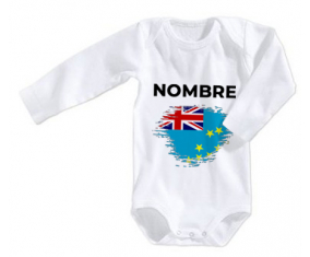 Bodies efecto cepillo de bandera de bebé Tuvalu con nombre