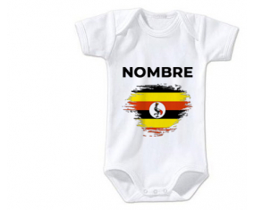 Bodies efecto cepillo de bandera de bebé Uganda con nombre