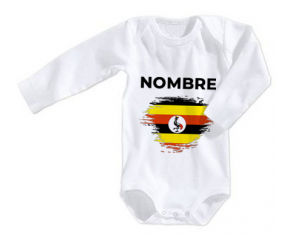 Bodies efecto cepillo de bandera de bebé Uganda con nombre