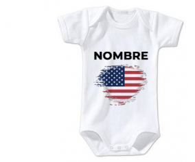 Bodies efecto cepillo de bandera de bebé EE.UU. con nombre