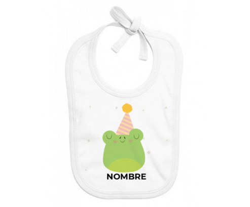 Birthday Frog - Nombre: Babero para bebé