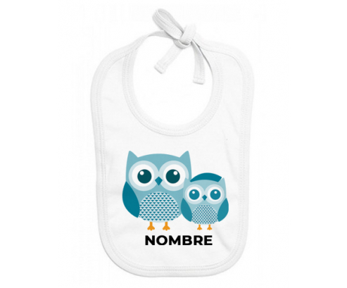 3 búhos - nombre: Babero para bebé