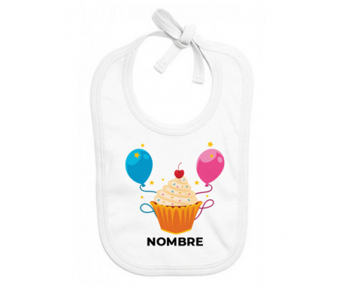 Pastel de globo de cumpleaños - nombre: Babero para bebé