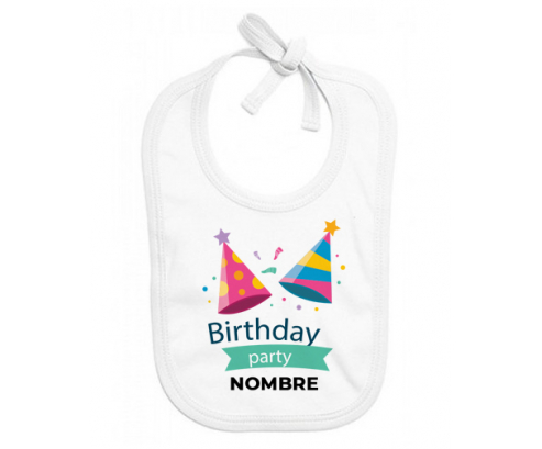 Estilo de fiesta de cumpleaños 1 - nombre: Babero para bebé