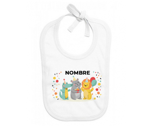 Fiesta de cumpleaños - nombre: Babero para bebé