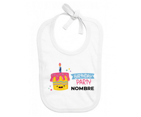 Estilo de fiesta de cumpleaños 2 - nombre: Babero para bebé
