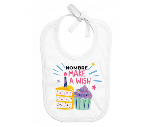 Hacer un deseo - nombre: Babero para bebé
