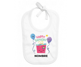 Feliz cumpleaños estilo 4 - nombre: Babero para bebé