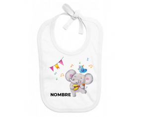 Fiesta de elefantes - nombre: Babero para bebé