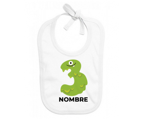 Estilo de cumpleaños de tres años 1 - nombre: Babero para bebé