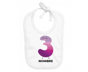 Estilo de cumpleaños de tres años 2 - nombre: Babero para bebé