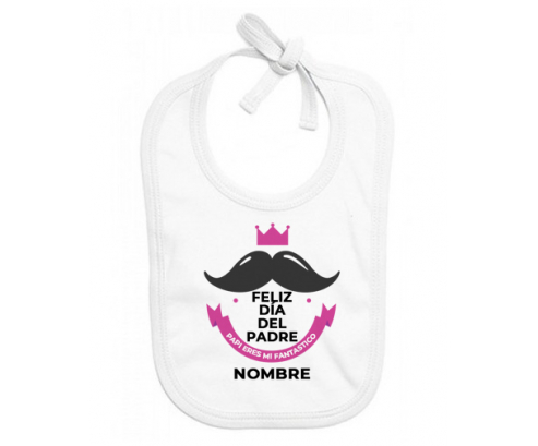 Feliz Día del Padre estilo 1 niña - nombre: Babero para bebé