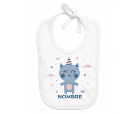 Gato de cumpleaños - nombre: Babero para bebé