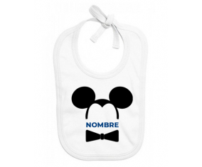 Disney Mickey Black Ears Pajarita negra con nombre: Babero para bebé