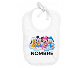 Disney Mickey Donald más bien y bingo diseño 3 con nombre: Babero para bebé