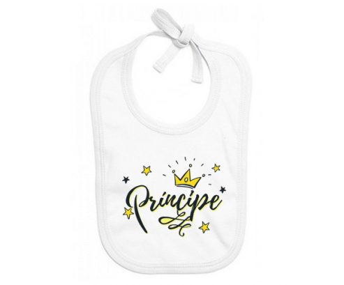 Diseño de príncipe estrella de la corona amarilla-1: Babero para bebé